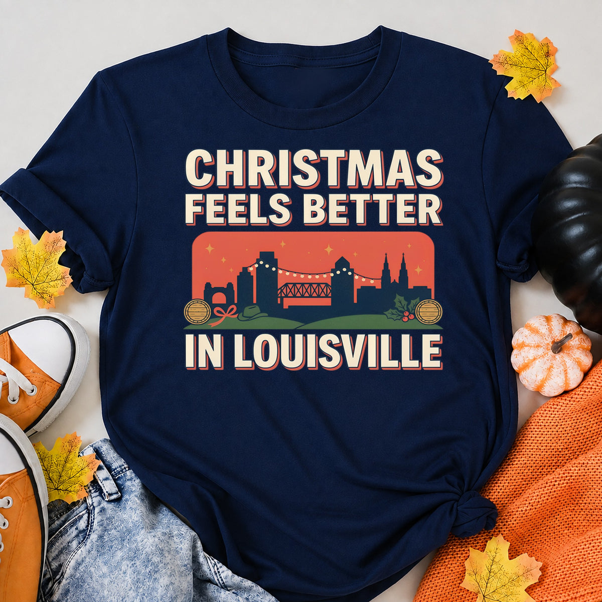 Christmas Feels Better In Louisville Holiday Cheer T-Shirt - product view 8