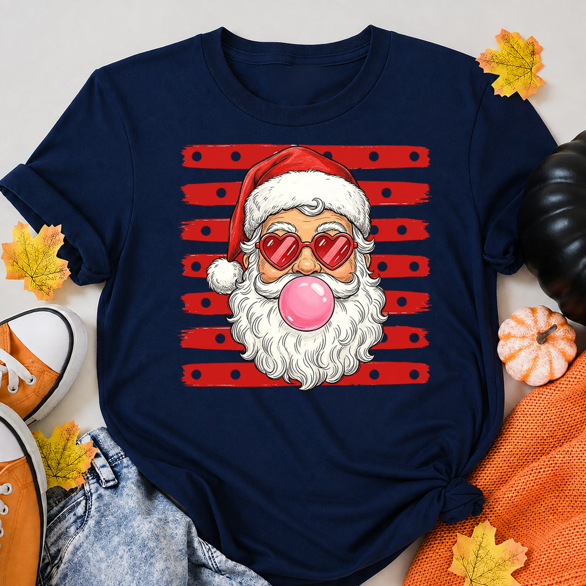 Cool Santa Bubblegum Funny Christmas T-Shirt - product view 8