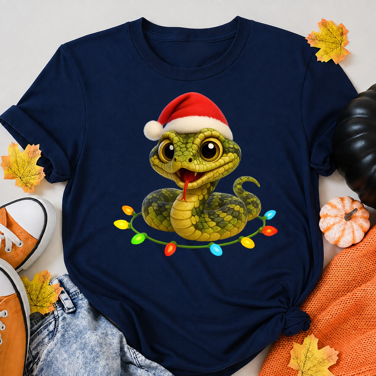 Fer-De-Lance Viper Christmas Lights T-Shirt - product view 8