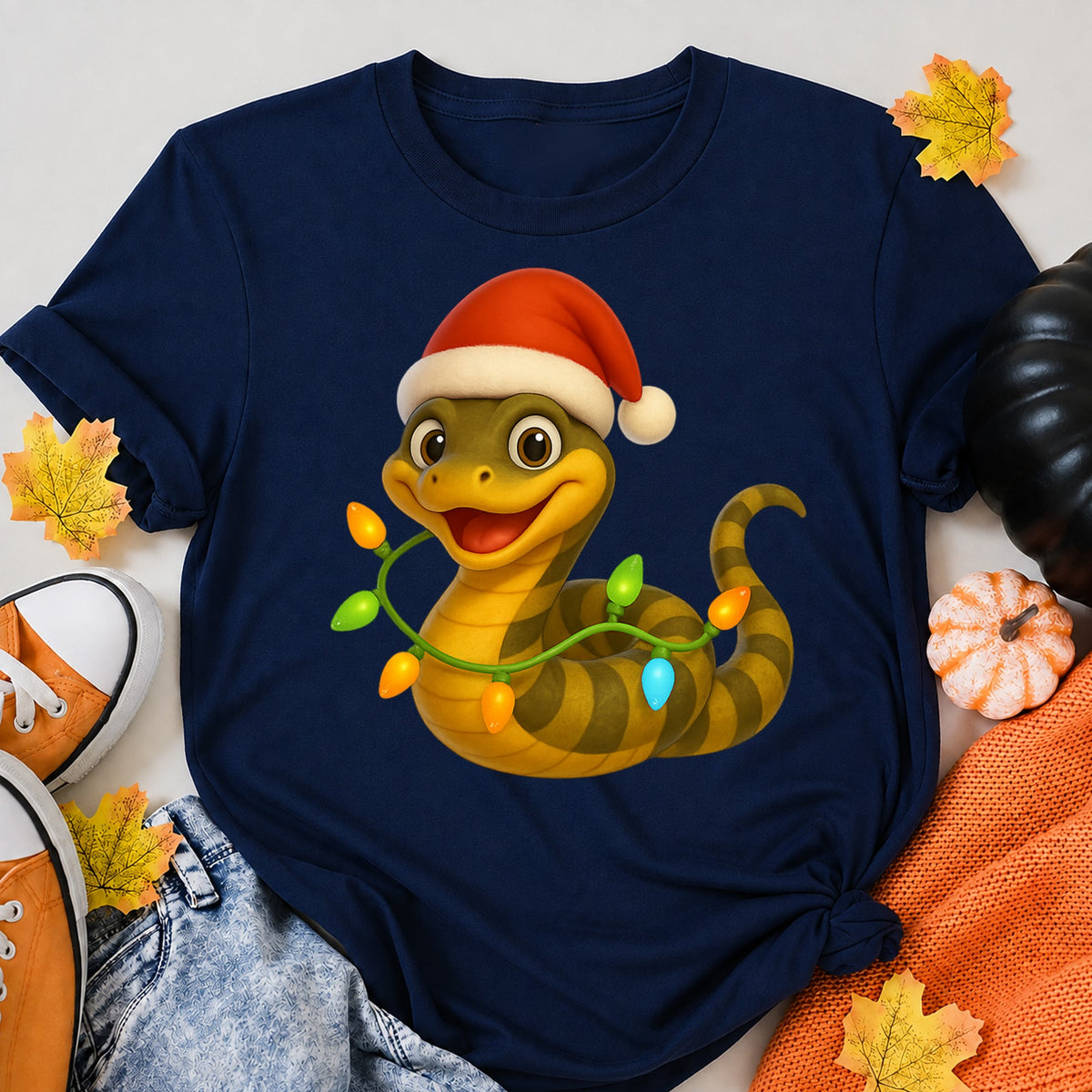 Fierce Snake Christmas Lights T-Shirt - product view 8