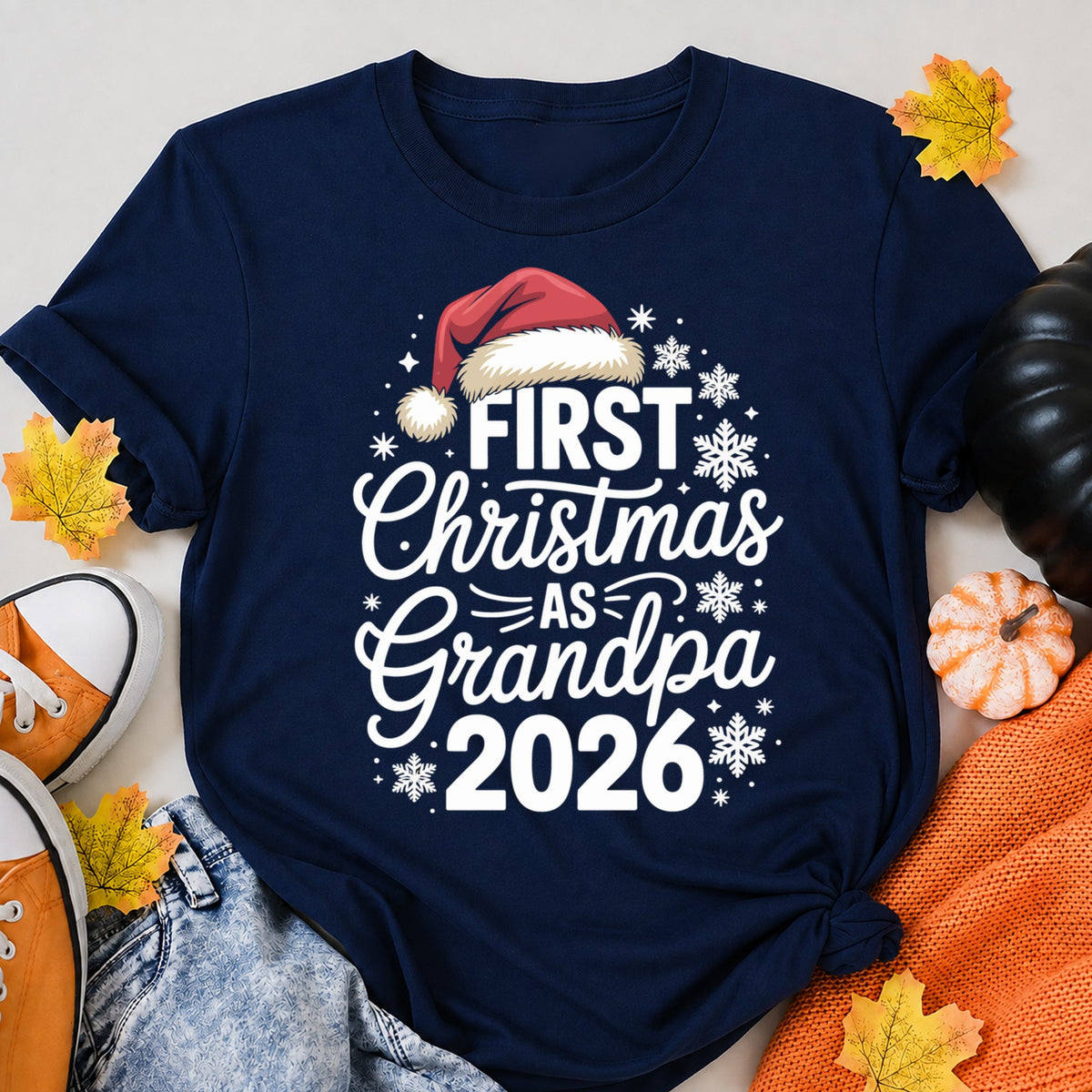First Christmas As Grandpa 2026 T-Shirt - product view 8