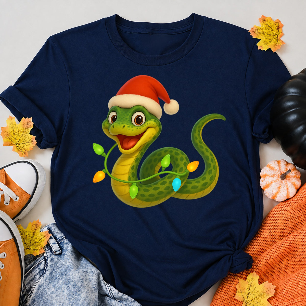 Flying Snake Christmas Lights T-Shirt - product view 8