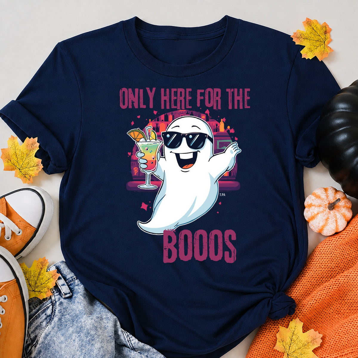Ghost Party Halloween Shirt in Navy – alternate view