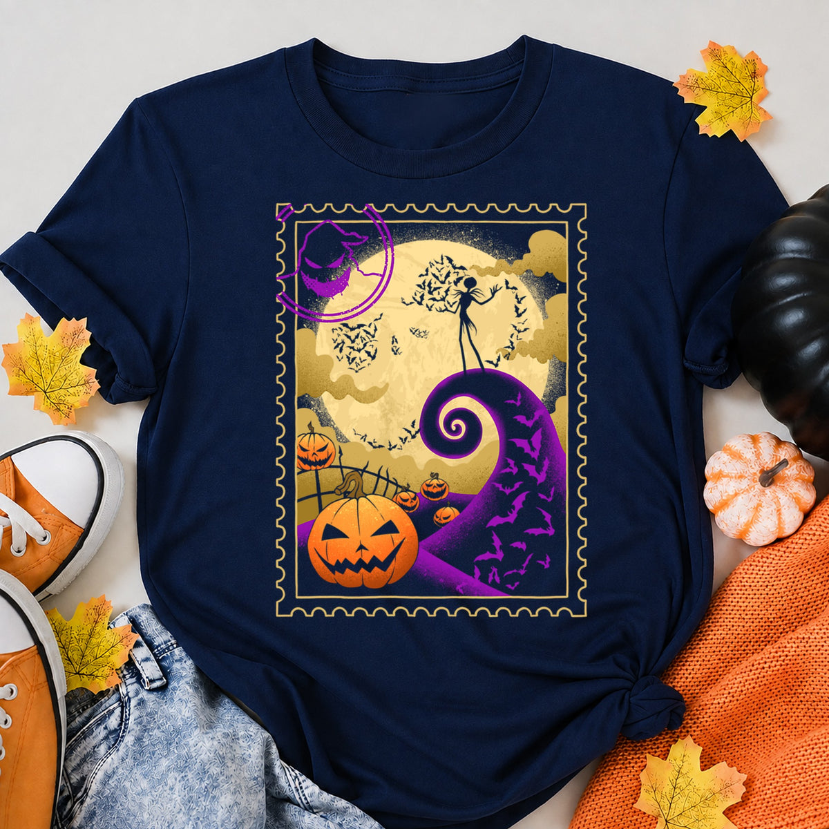 Halloween Postage Halloween Shirt in Navy – alternate view