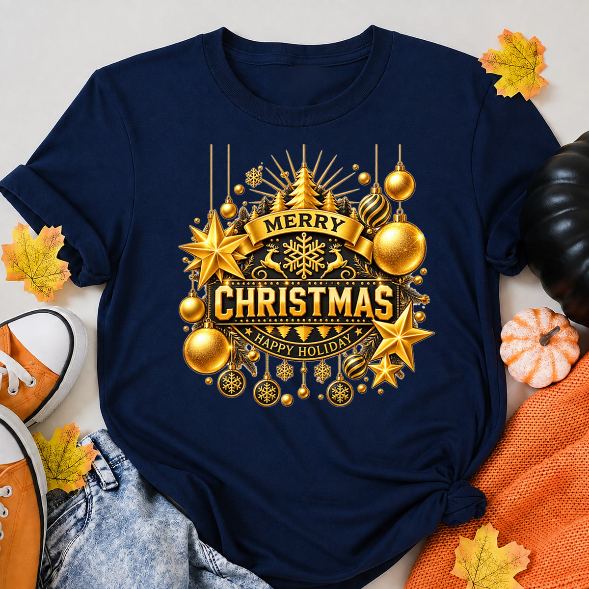 Merry Christmas Happy Holiday T-Shirt - product view 8