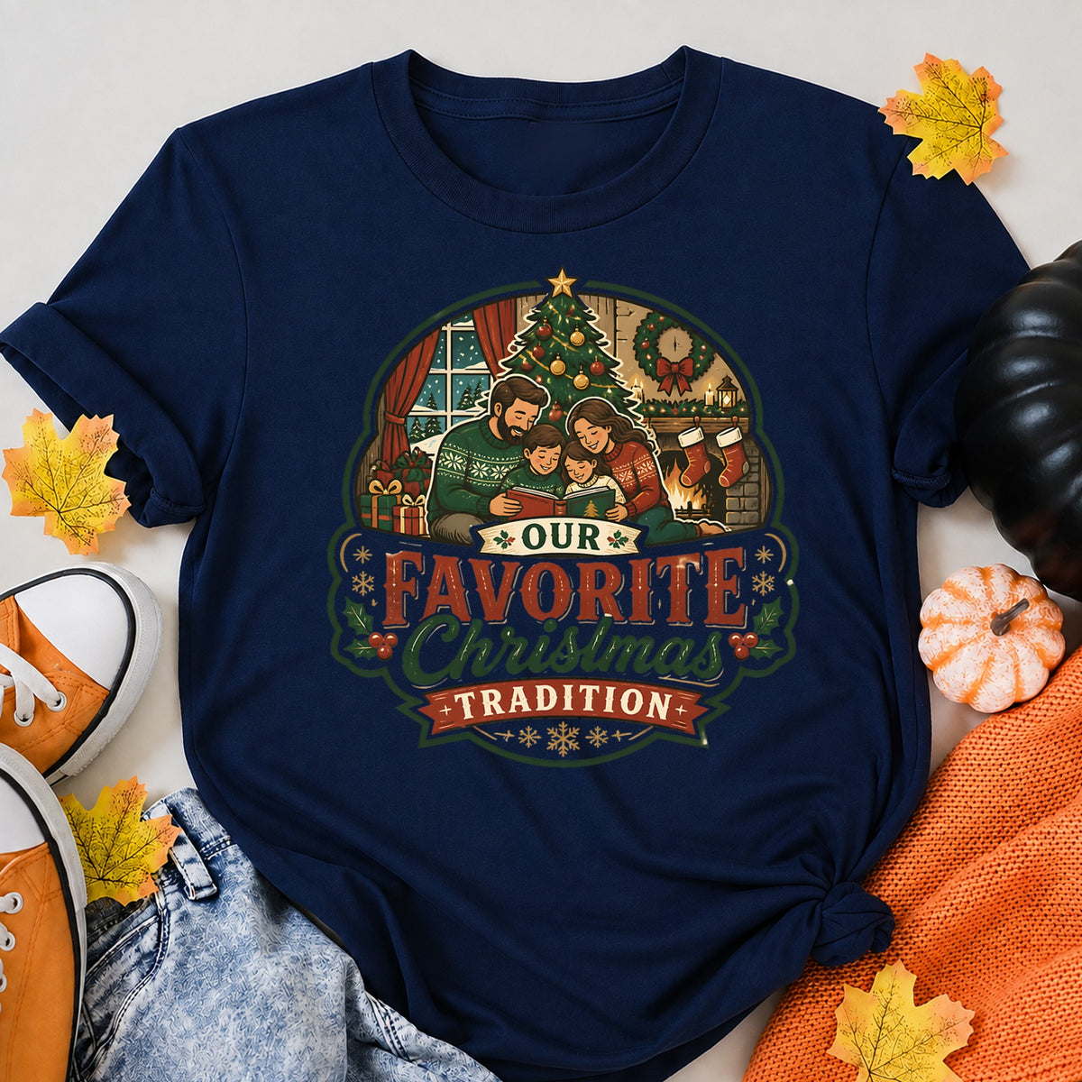 Our Favorite Christmas Tradition Christmas Family T-Shirt - product view 8