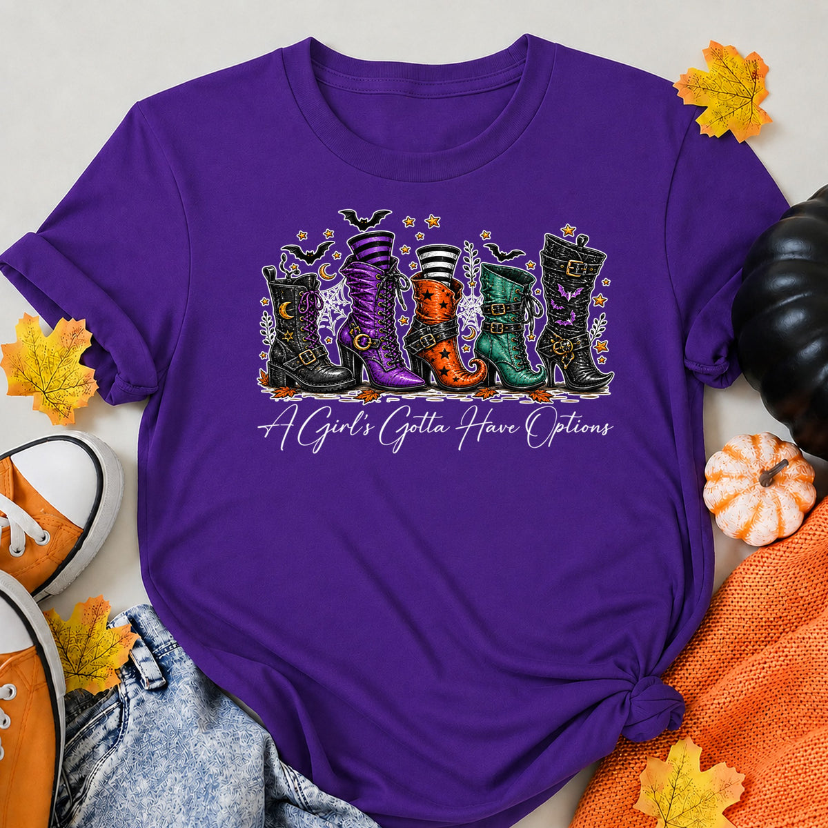 A Girl'S Gotta Have Options Halloween Shirt in Blue – alternate view