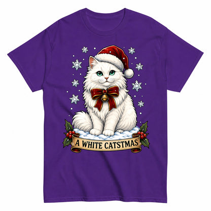 A White Catsmas Vintage Santa Cat Christmas T-Shirt - product view 2