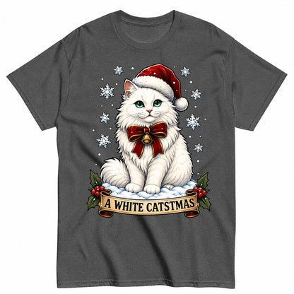 A White Catsmas Vintage Santa Cat Christmas T-Shirt - product view 3