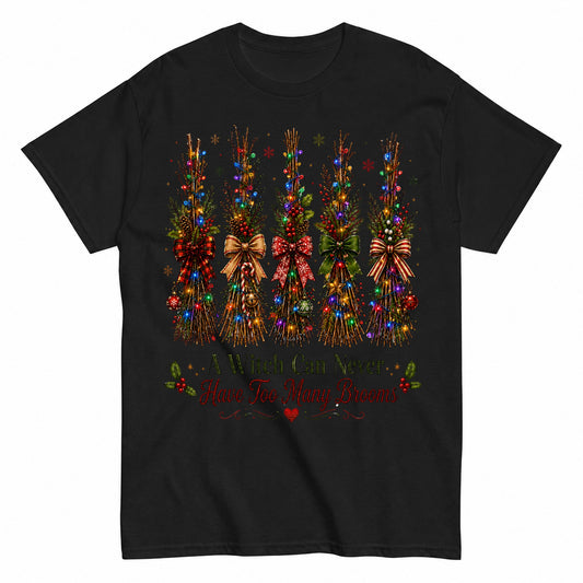 A Witch Can Never Have Too Many Brooms Christmas Witch T-Shirt - product view 1