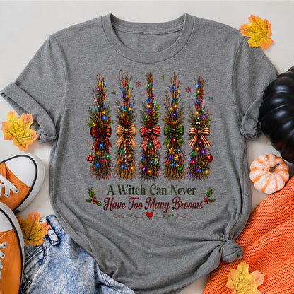A Witch Can Never Have Too Many Brooms Christmas Witch T-Shirt - product view 7