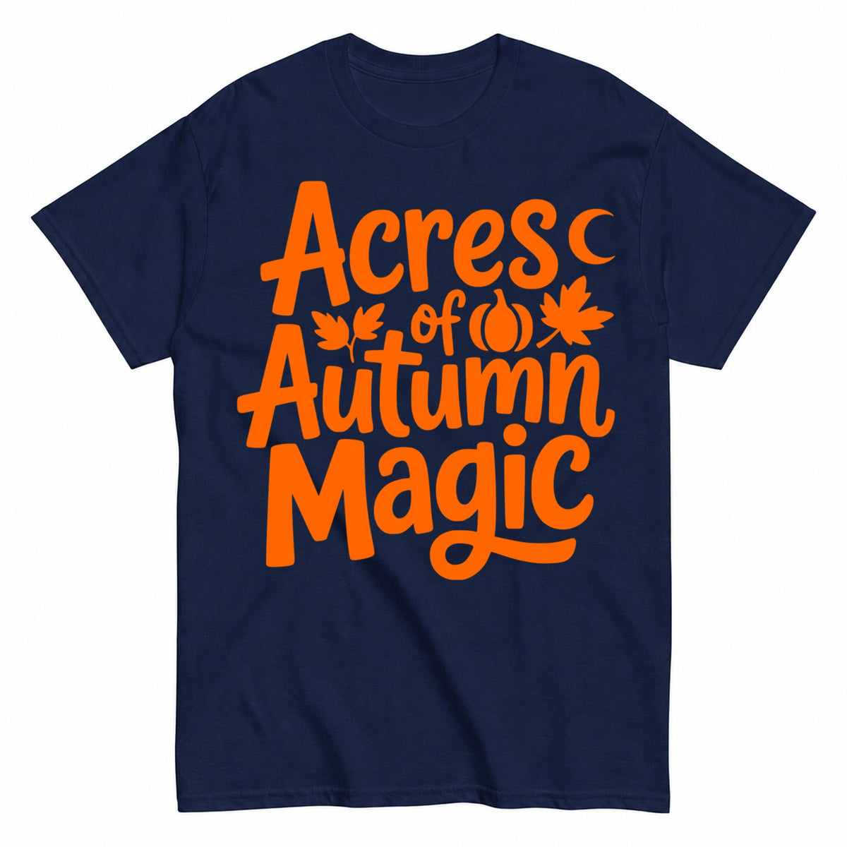 Acres Of Autumn Magic Halloween Shirt in Navy – product view