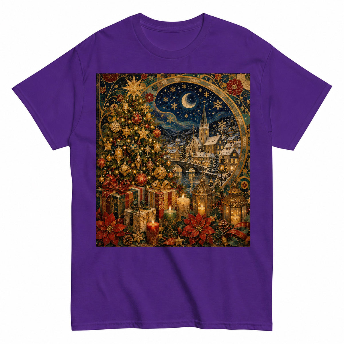 Alpine Christmas Glow A Golden Winter Village T-Shirt - product view 2