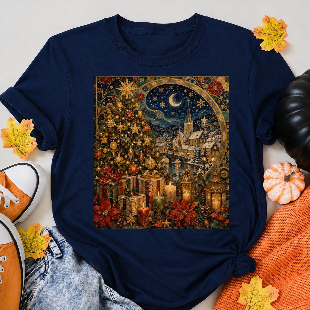 Alpine Christmas Glow A Golden Winter Village T-Shirt - product view 8