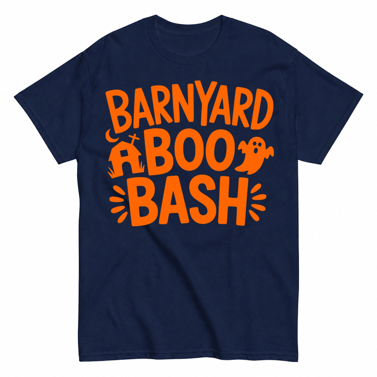 Barnyard Boo Bash Halloween Shirt in Navy – product view