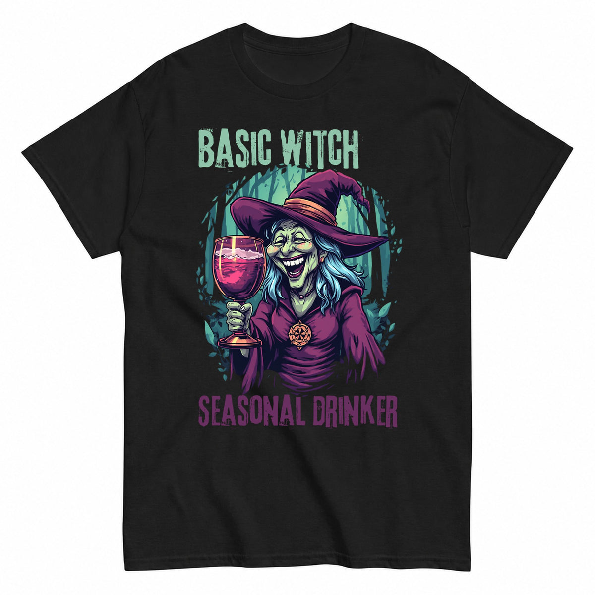 Basic Witch Halloween Shirt in Black – product view