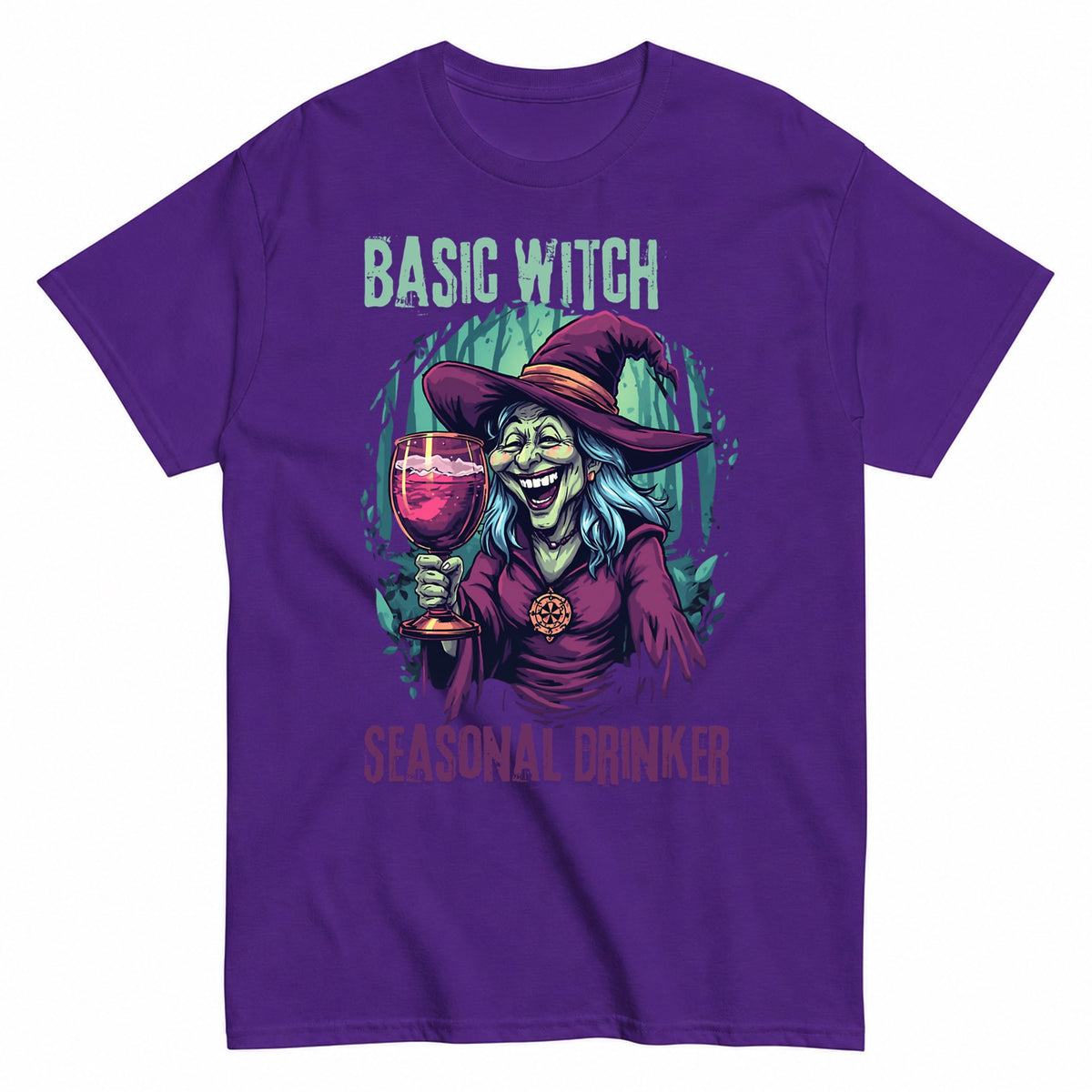Basic Witch Halloween Shirt in Blue – product view