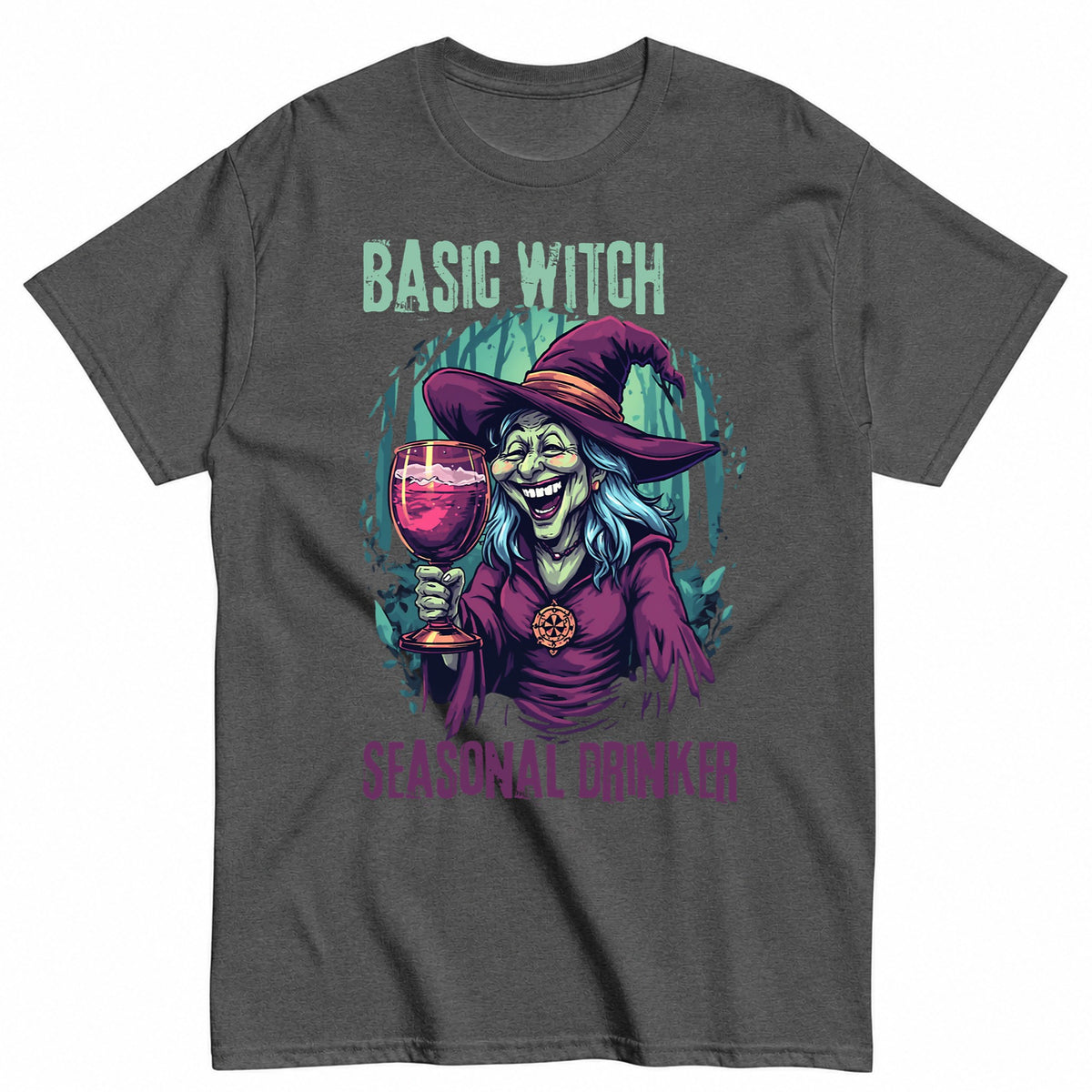 Basic Witch Halloween Shirt in Grey – product view