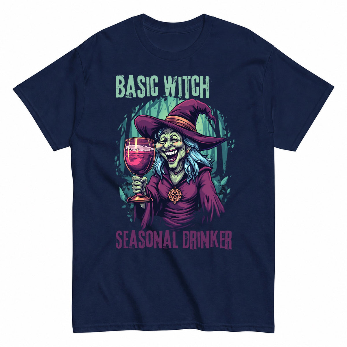 Basic Witch Halloween Shirt in Navy – product view