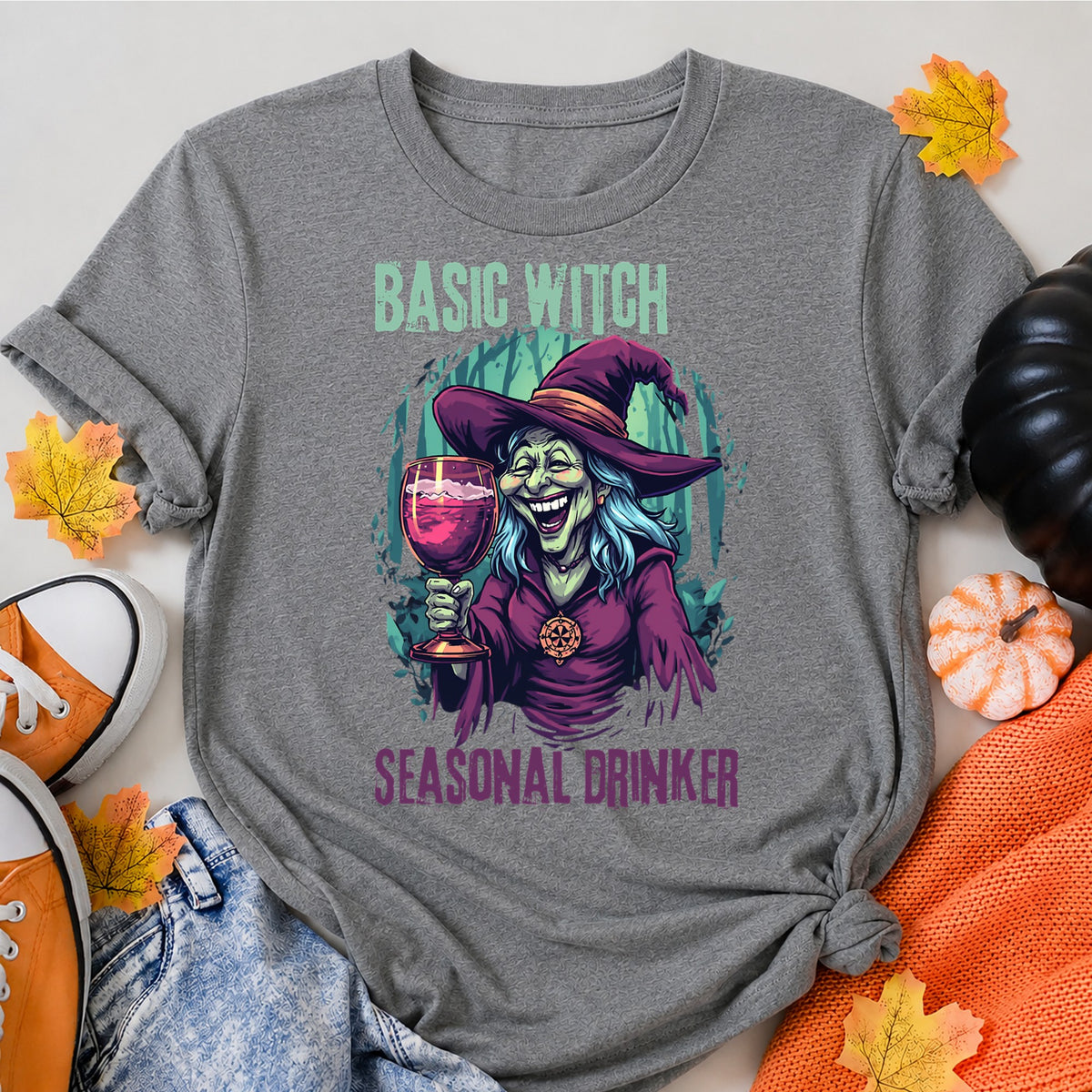 Basic Witch Halloween Shirt in Grey – alternate view