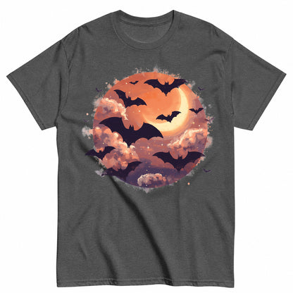 Bats After Sunset Halloween Shirt in Grey – product view