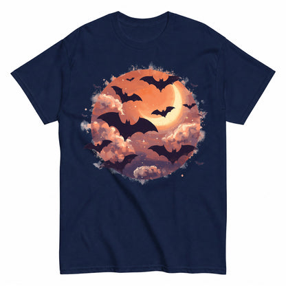 Bats After Sunset Halloween Shirt in Navy – product view