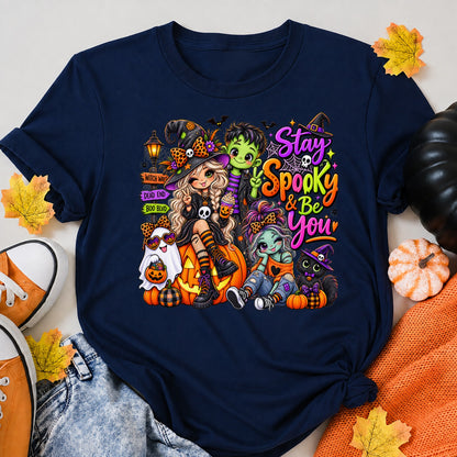 Be Spooky Just Be You Halloween Shirt in Navy – alternate view
