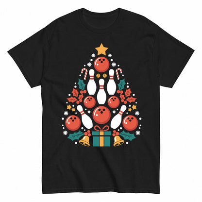 Bowling Christmas Tree T-Shirt - product view 1