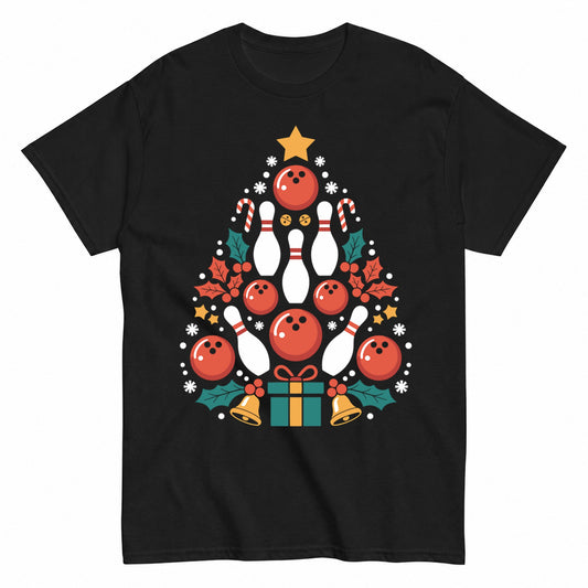 Bowling Christmas Tree T-Shirt - product view 1