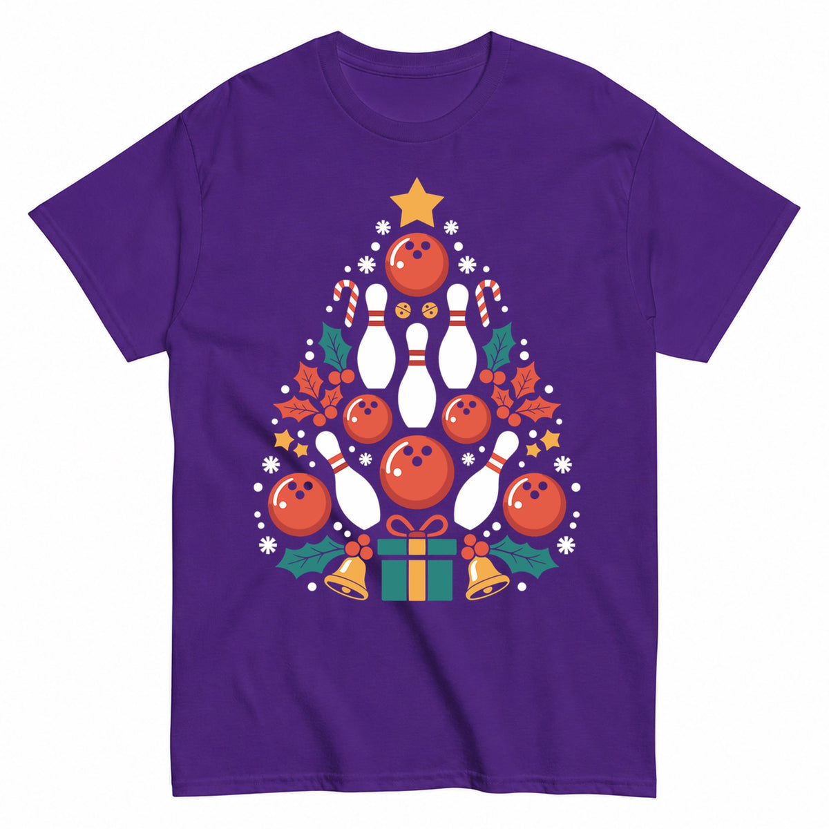 Bowling Christmas Tree T-Shirt - product view 2