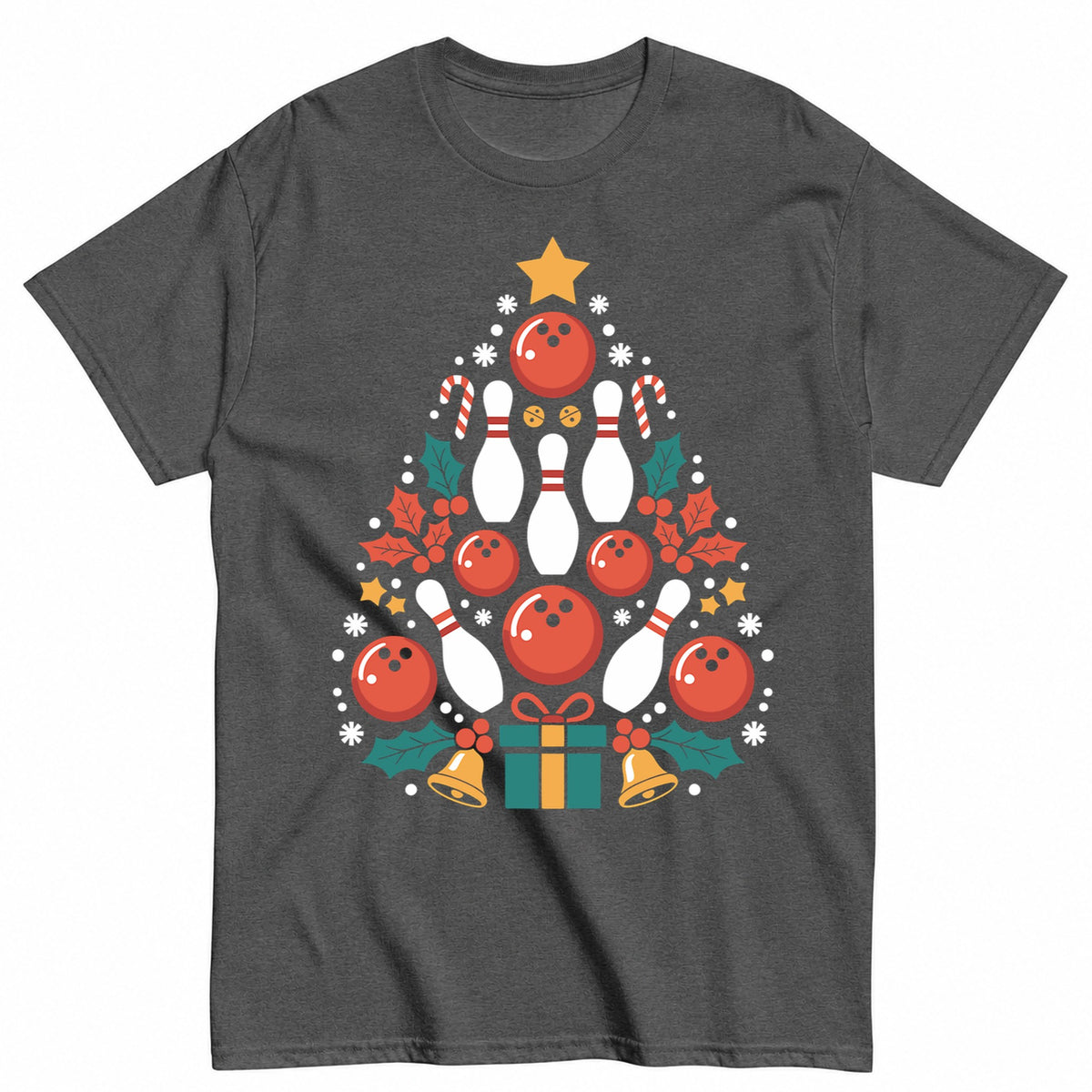 Bowling Christmas Tree T-Shirt - product view 3