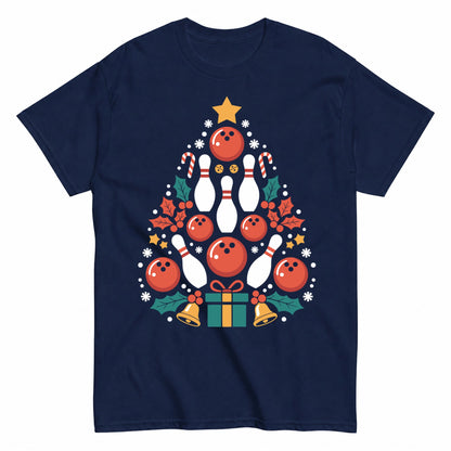 Bowling Christmas Tree T-Shirt - product view 4