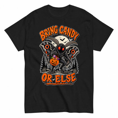 Bring Candy Or Else Halloween Shirt in Black – product view