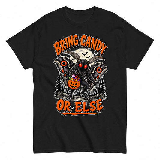 Bring Candy Or Else Halloween Shirt in Black – product view