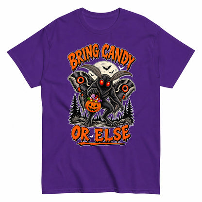 Bring Candy Or Else Halloween Shirt in Blue – product view