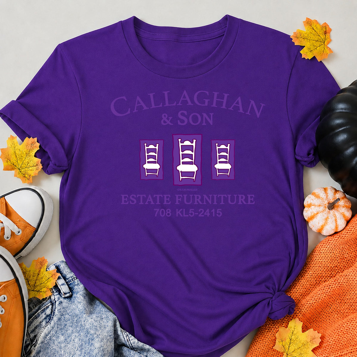 Callaghan And Son Purple Christmas T-Shirt - product view 6