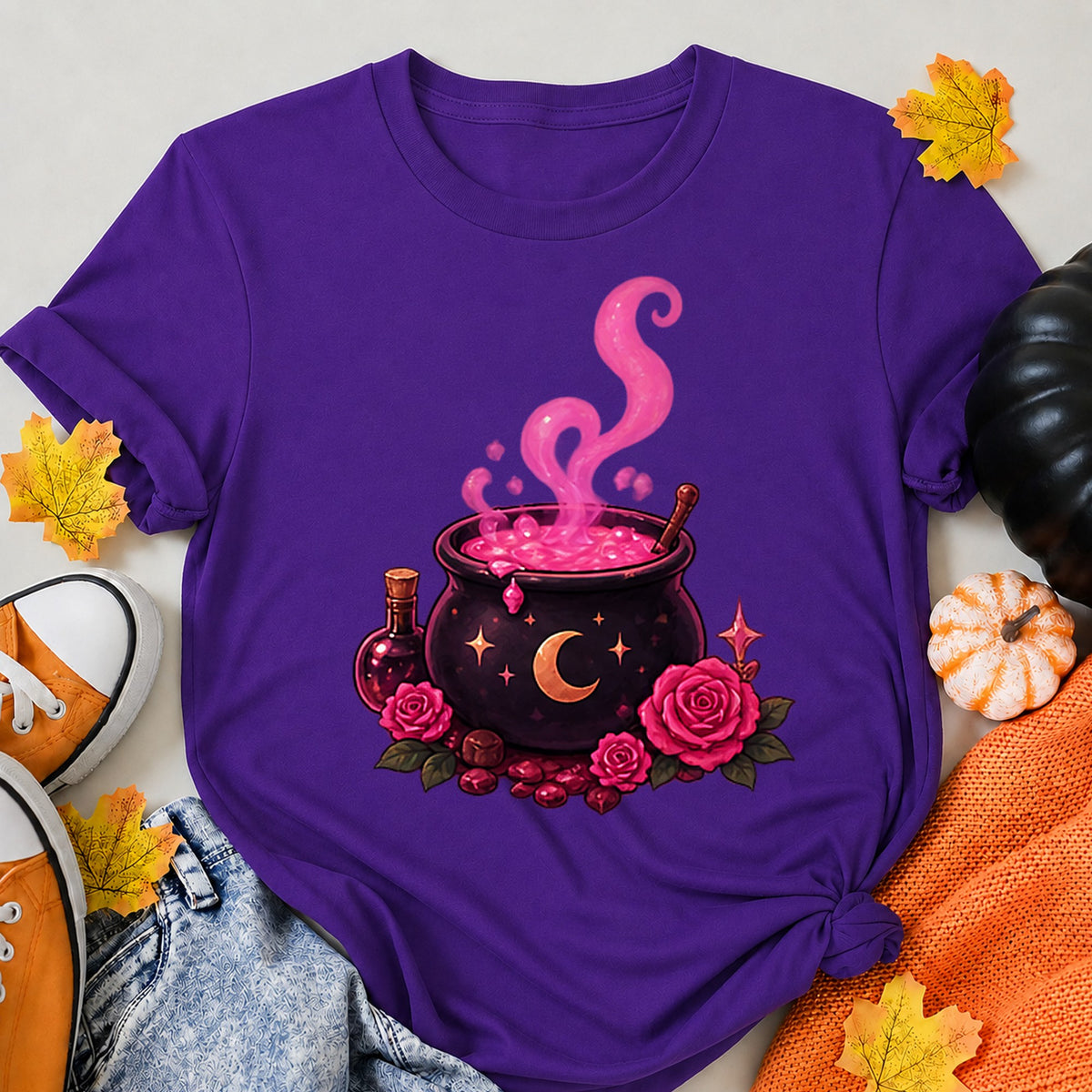 Cauldron Halloween Shirt in Blue – alternate view