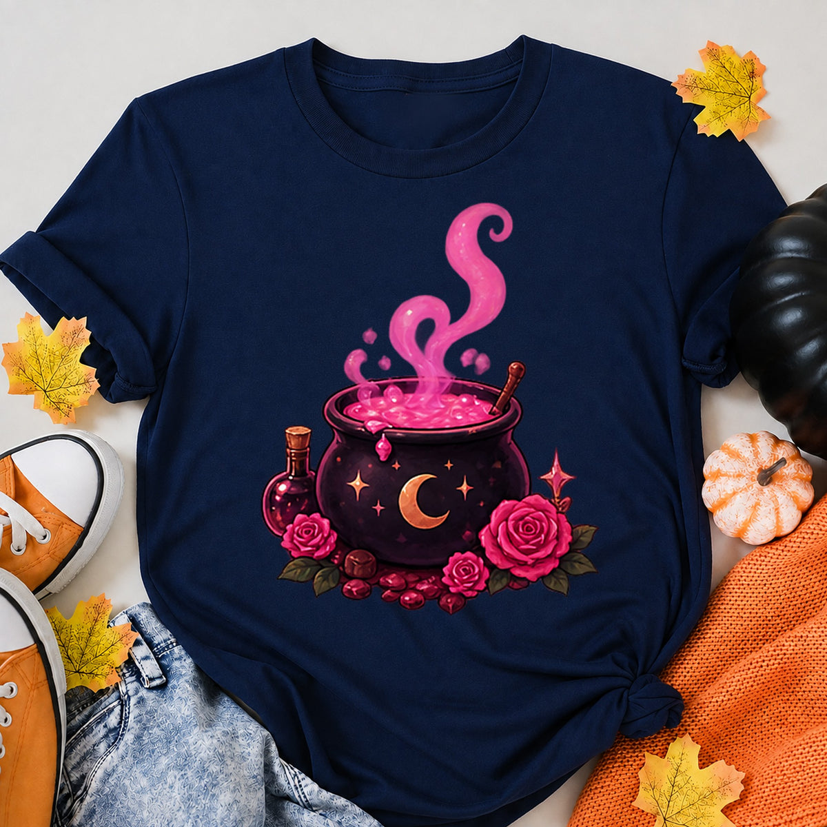 Cauldron Halloween Shirt in Navy – alternate view