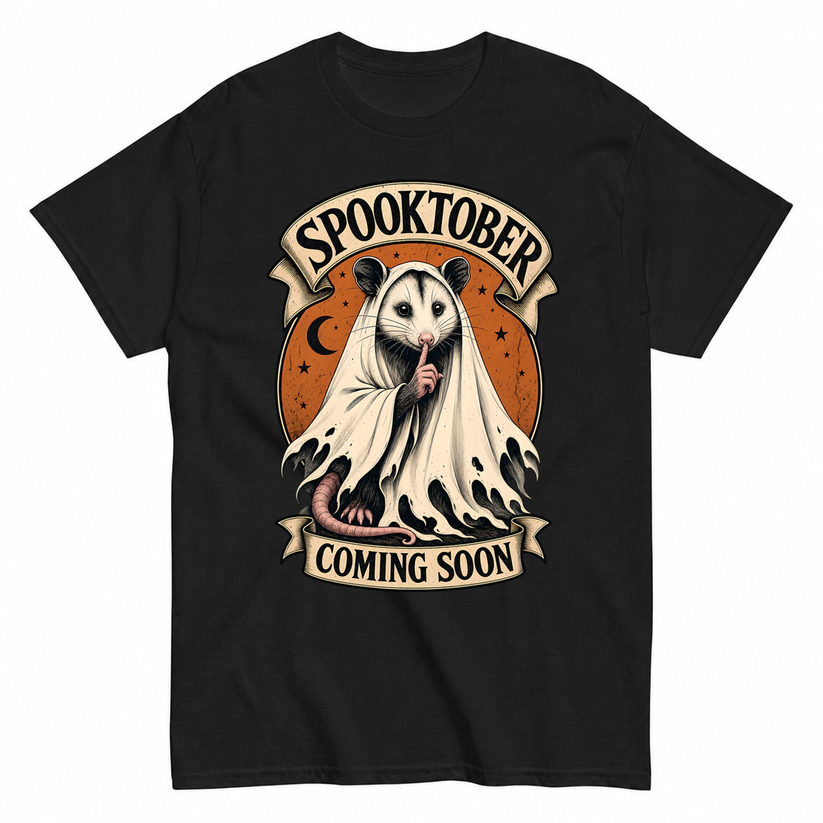 Celebrating Spooktober With Opossum - Halloween Possum Halloween Shirt in Black – product view