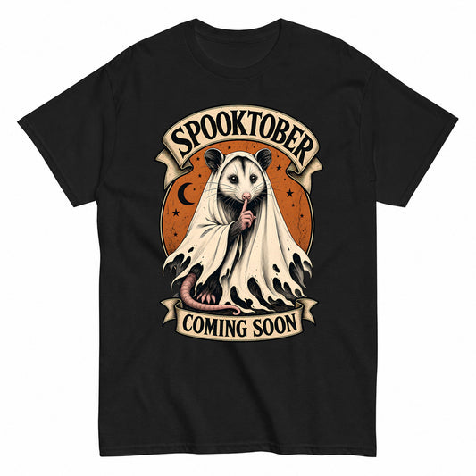 Celebrating Spooktober With Opossum - Halloween Possum Halloween Shirt in Black – product view