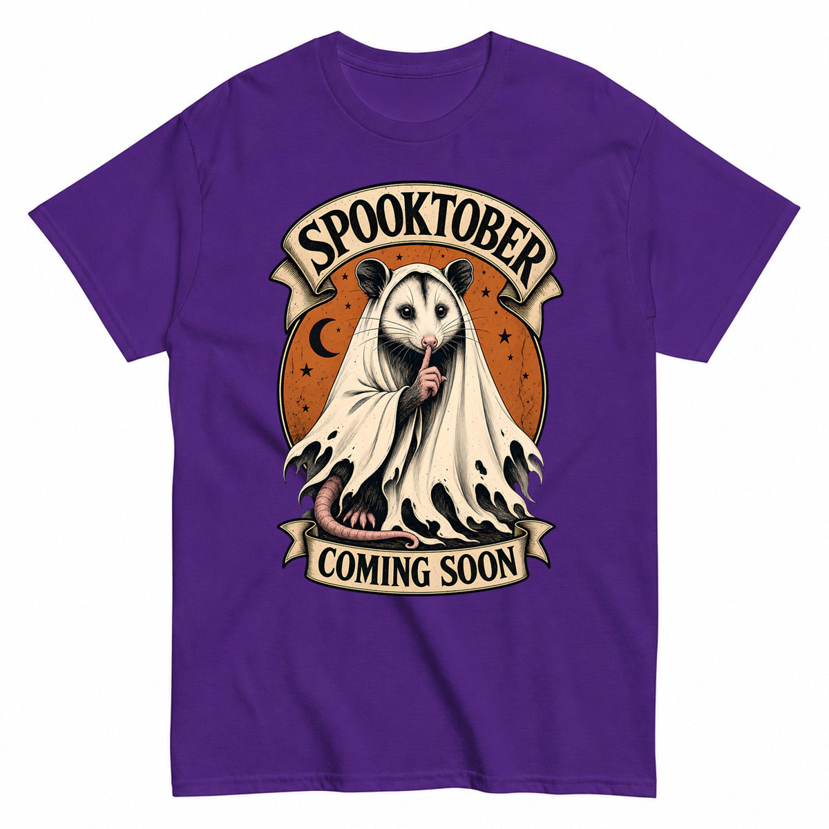 Celebrating Spooktober With Opossum - Halloween Possum Halloween Shirt in Blue – product view