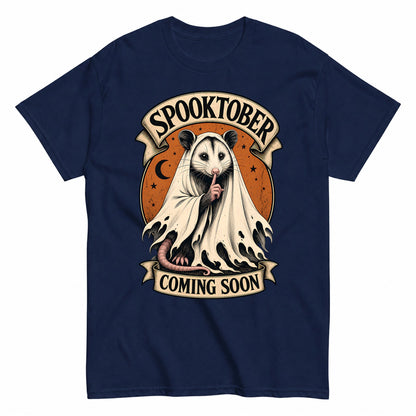 Celebrating Spooktober With Opossum - Halloween Possum Halloween Shirt in Navy – product view