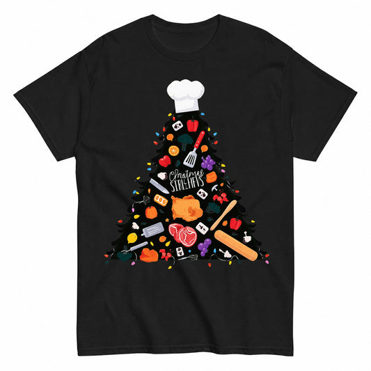 Chef Christmas Tree Cooking Holiday T-Shirt - product view 1