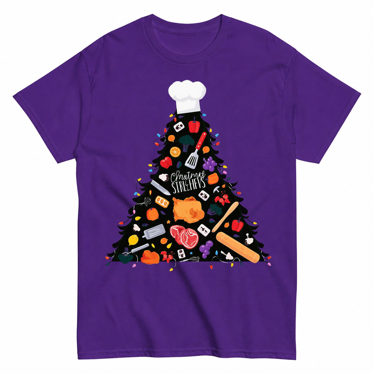 Chef Christmas Tree Cooking Holiday T-Shirt - product view 2
