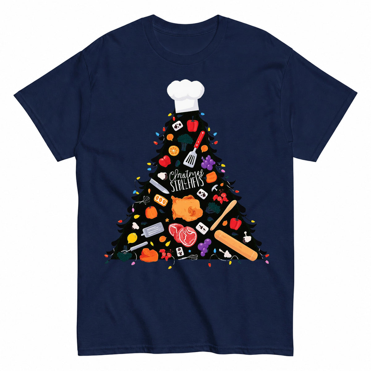 Chef Christmas Tree Cooking Holiday T-Shirt - product view 4