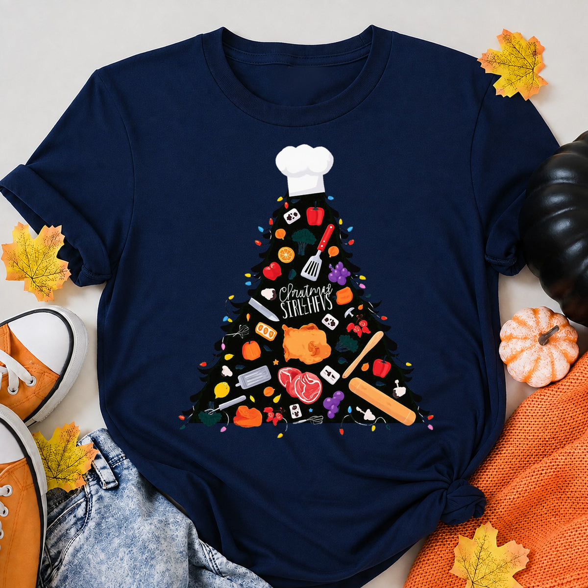Chef Christmas Tree Cooking Holiday T-Shirt - product view 8