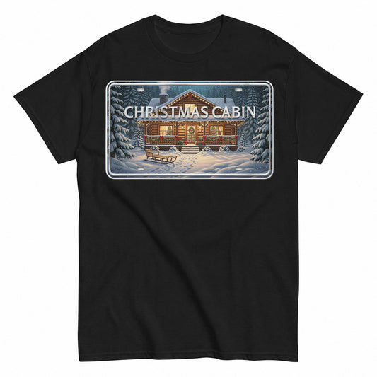 Christmas Cabin Retro Holiday Souvenir Plate T-Shirt - product view 1