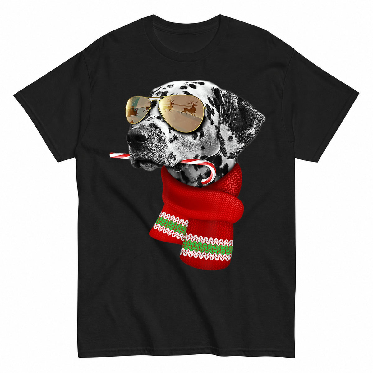 Dalmatian Christmas Dog Lover Holiday T-Shirt - product view 1