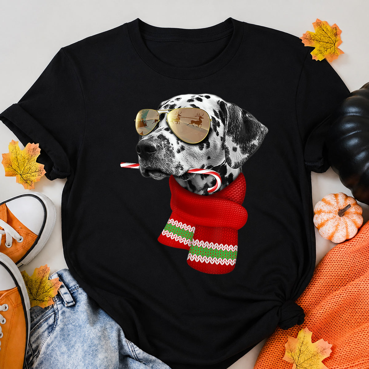 Dalmatian Christmas Dog Lover Holiday T-Shirt - product view 5