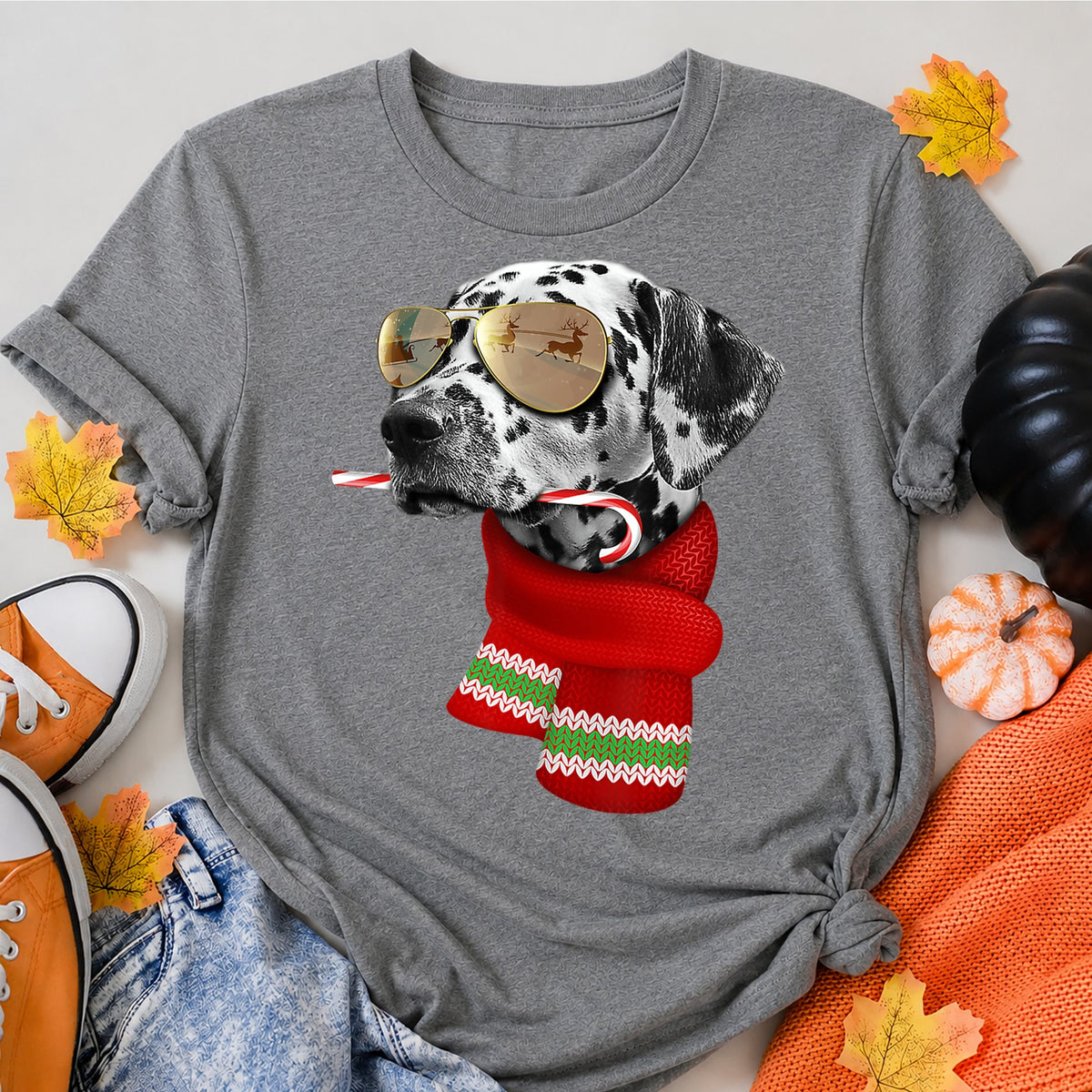 Dalmatian Christmas Dog Lover Holiday T-Shirt - product view 7